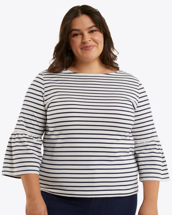 Draper James Corey Bell Sleeve Top In Cotton Women Tops
