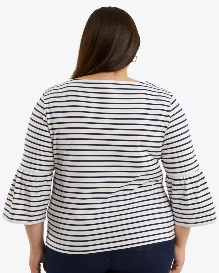 Draper James Corey Bell Sleeve Top In Cotton Women Tops