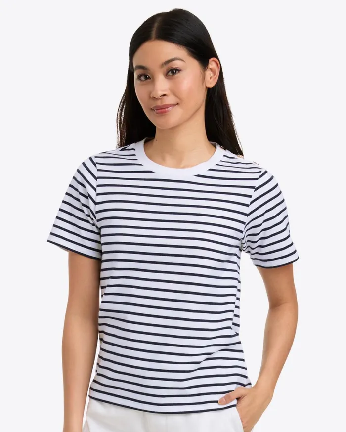 Draper James Crewneck TShirt In Nautical Stripe Women Tops