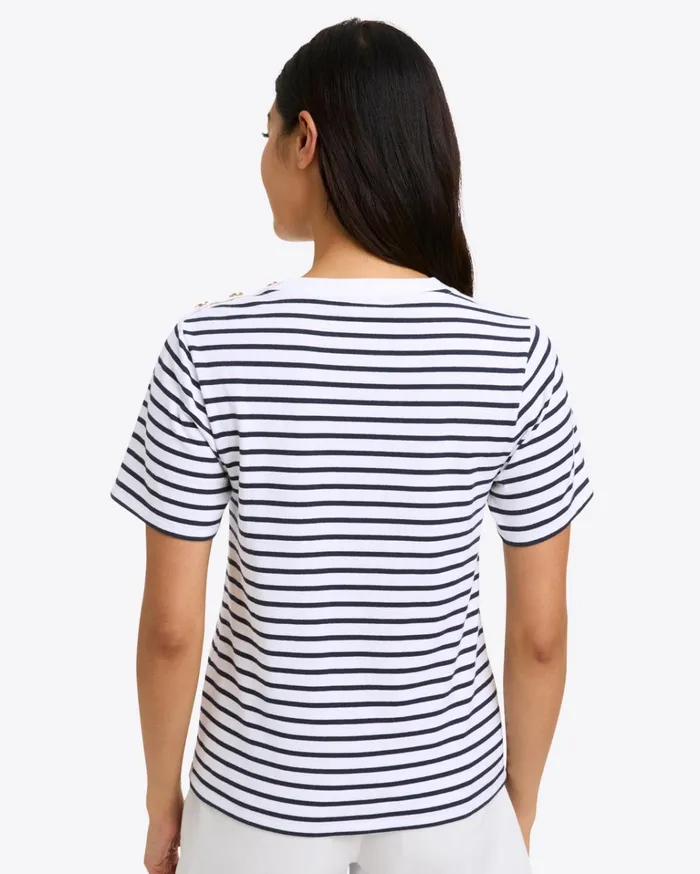 Draper James Crewneck TShirt In Nautical Stripe Women Tops