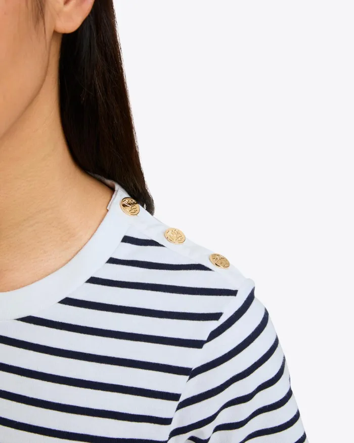 Draper James Crewneck TShirt In Nautical Stripe Women Tops