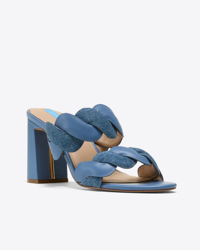 Draper James Dolly Heel Sandal In Chambray Women Heels