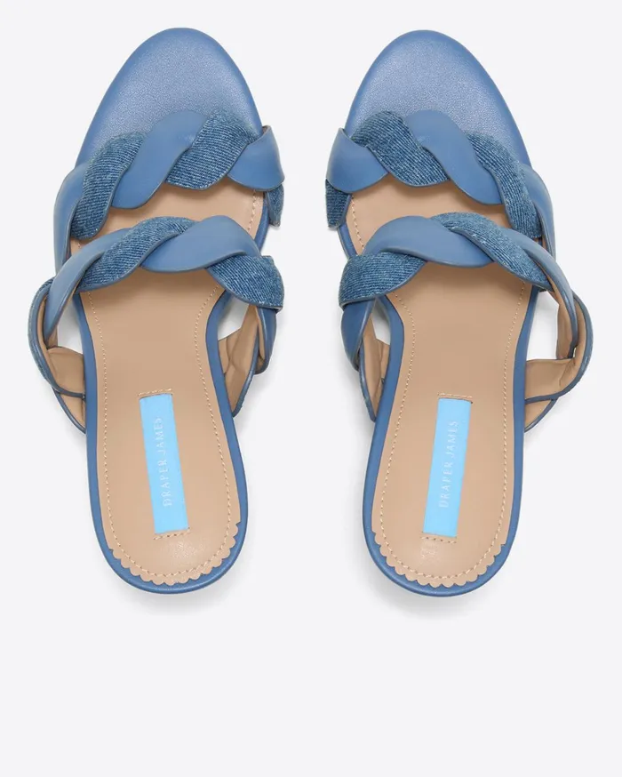 Draper James Dolly Heel Sandal In Chambray Women Heels