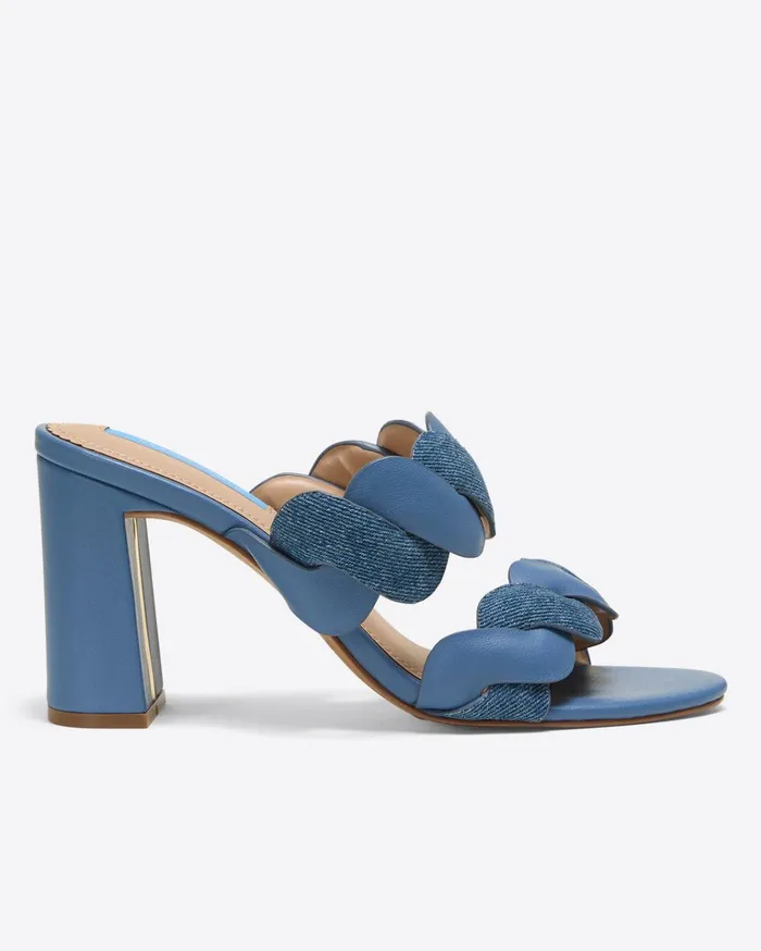 Draper James Dolly Heel Sandal In Chambray Women Heels