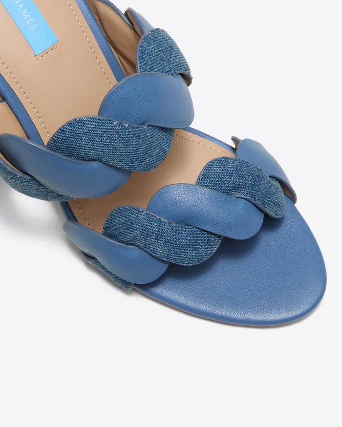 Draper James Dolly Heel Sandal In Chambray Women Heels