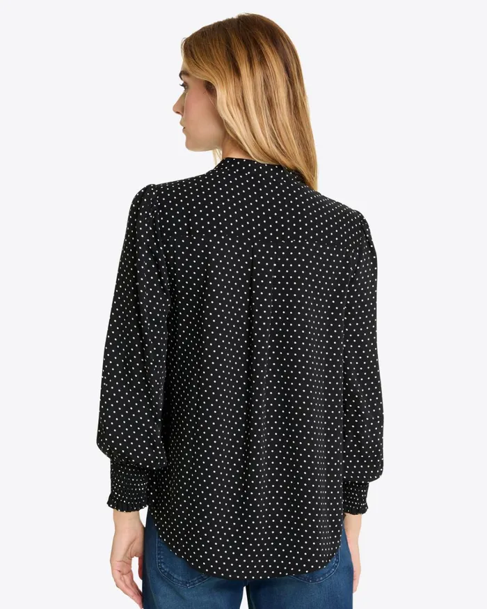 Draper James Evelyn Buttondown Top In Polka Dot Women Tops