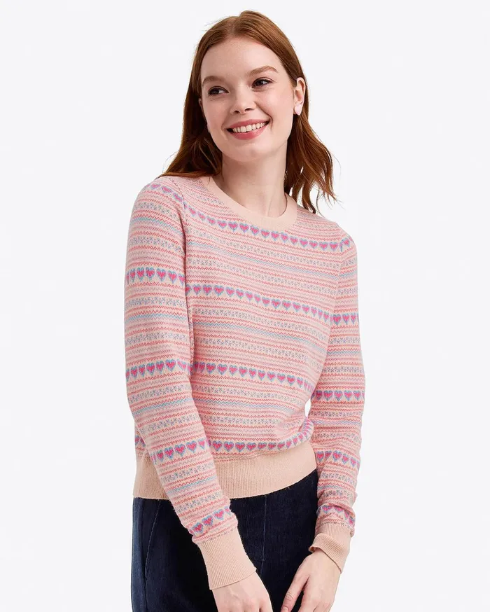 Draper James Fairisle Crewneck Sweater Women Sweaters