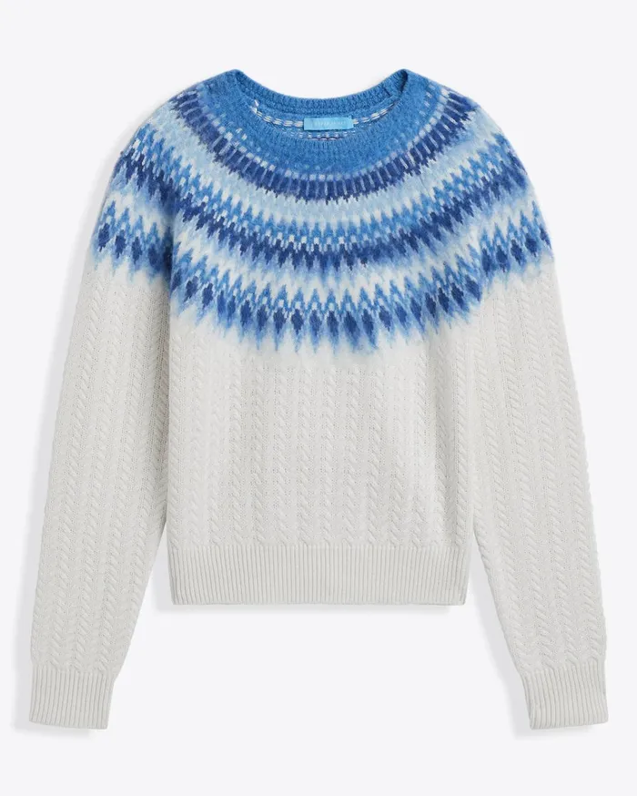 Draper James Fairisle Crewneck Sweater Women Sweaters