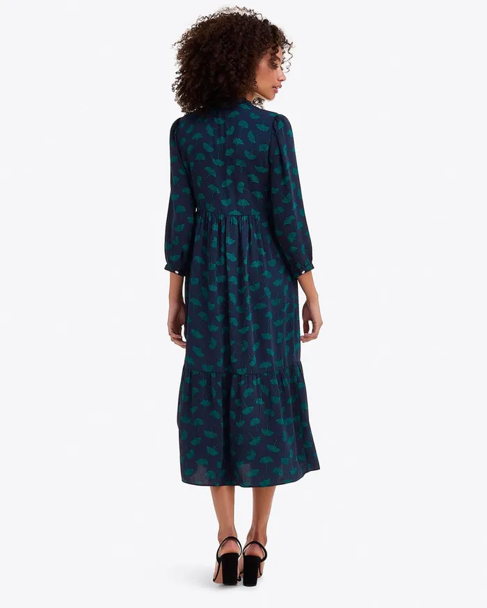 Draper James Katie Midi Dress In Ginko Leaf Women Dresses