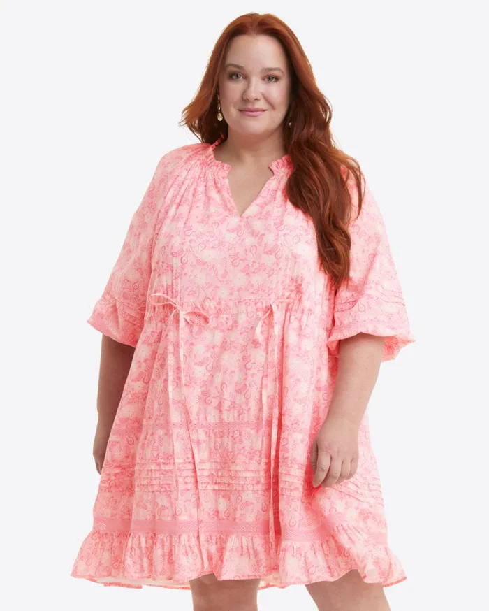 Draper James Kellie Babydoll Dress In Pink Paisley Women Dresses