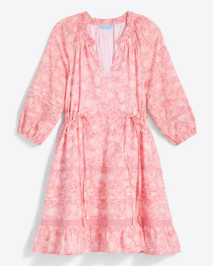 Draper James Kellie Babydoll Dress In Pink Paisley Women Dresses