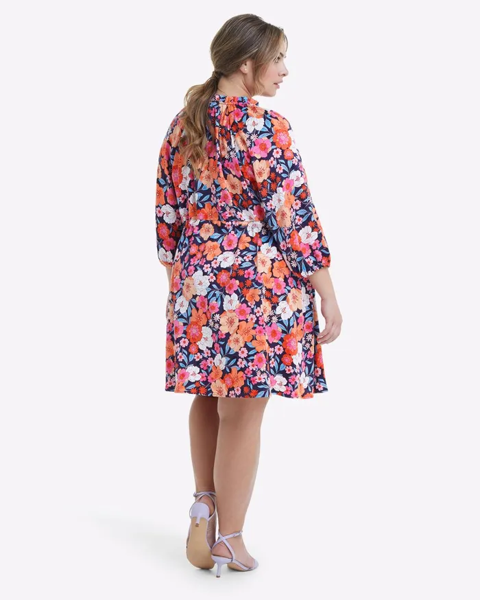Draper James Kellie Babydoll Dress In Wildflower Bouquet Women Dresses