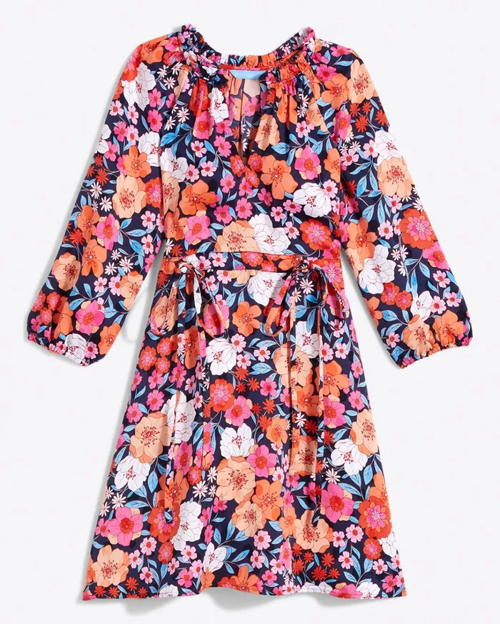 Draper James Kellie Babydoll Dress In Wildflower Bouquet Women Dresses