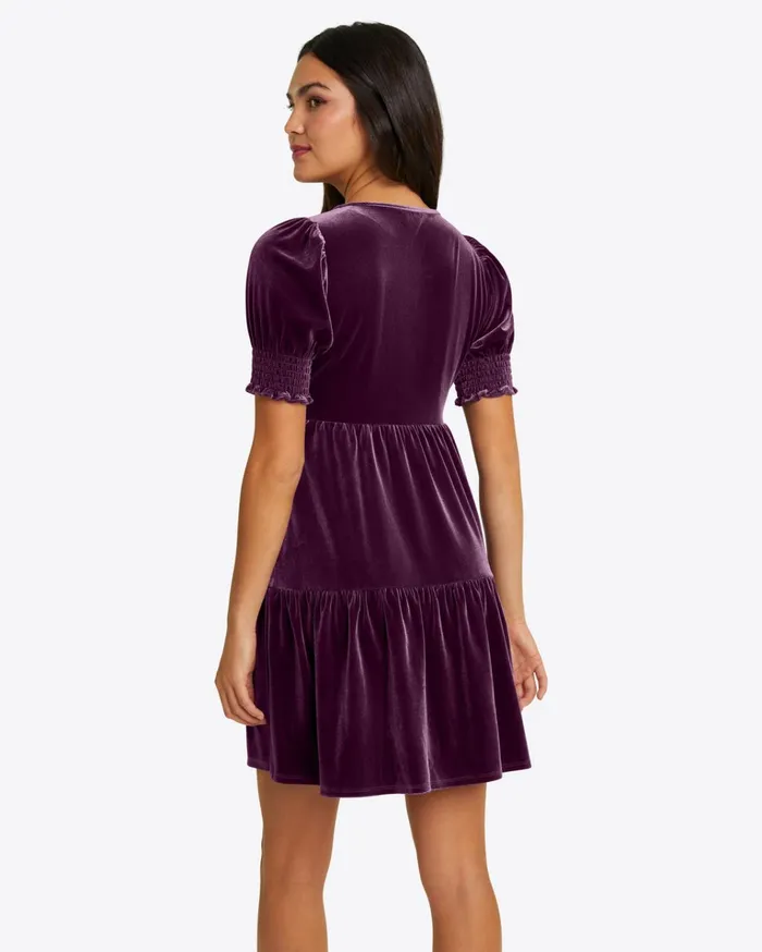Draper James Lee Ann Dress In Plum Velvet Women Dresses
