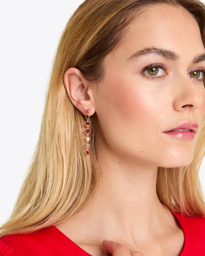 Draper James Linear Drop Gem Earrings Women Jewelry