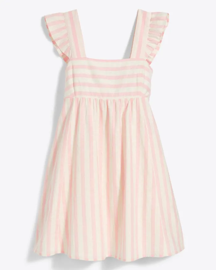 Draper James Maddie Babydoll Dress In Pink Cabana Stripe Women Dresses