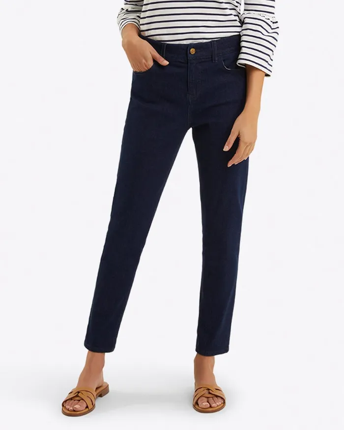 Draper James MidRise Slim Jeans In Dark Wash Women Bottoms and Skirts