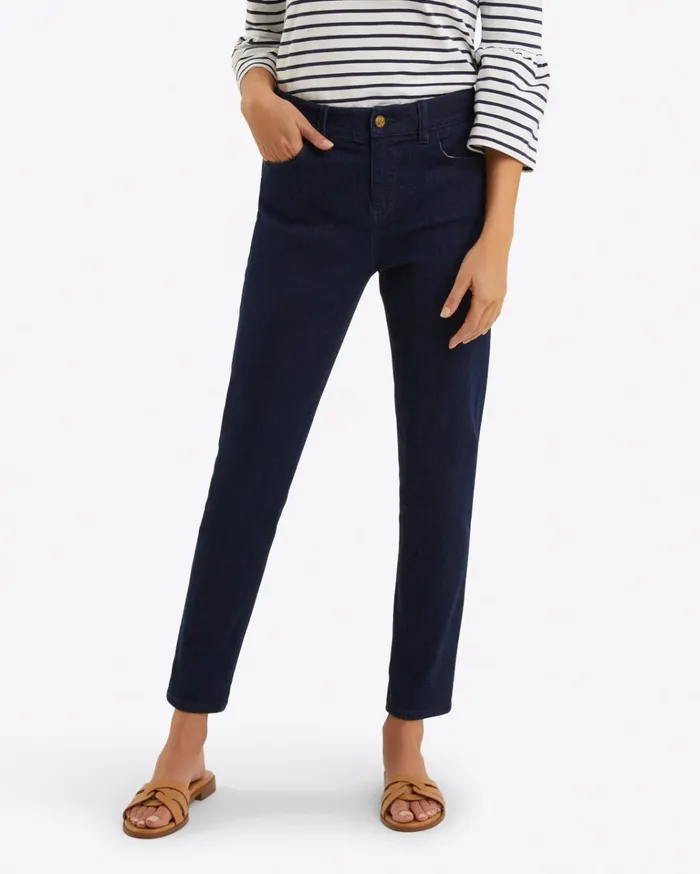 Draper James MidRise Slim Jeans In Dark Wash Women Bottoms and Skirts