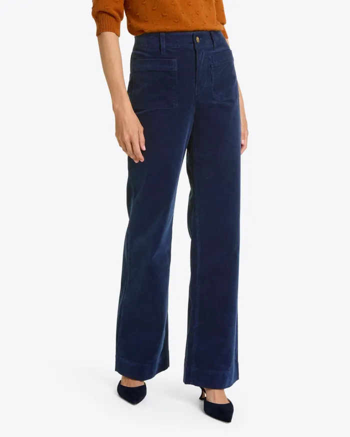 Draper James Patch Pocket Corduroy Wide Leg Pant Women Bottoms and Skirts