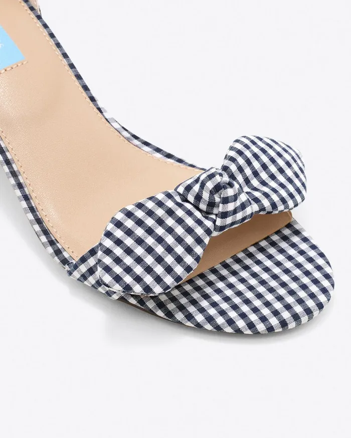 Draper James Preston Sandal In Navy Gingham Women Heels