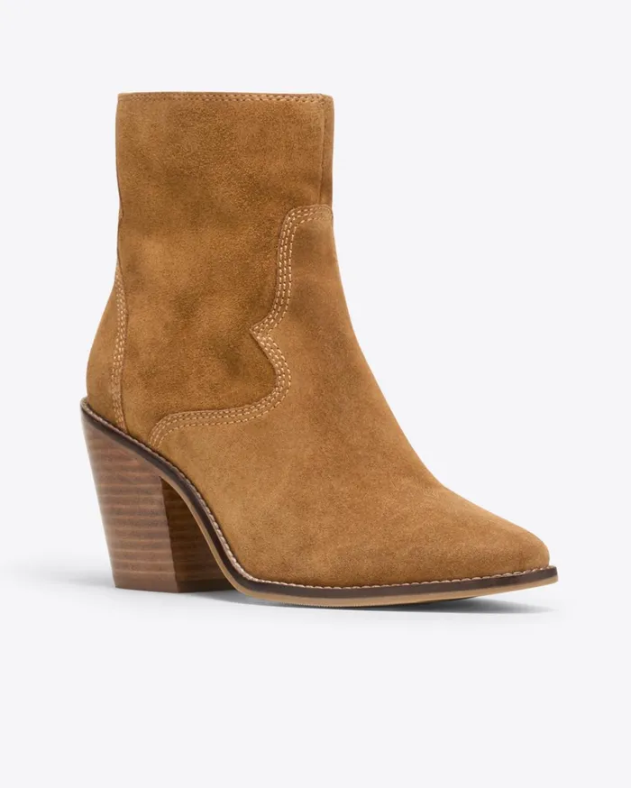 Draper James Randall Boot In Cognac Suede Women Heels
