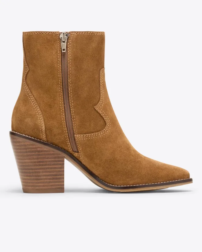 Draper James Randall Boot In Cognac Suede Women Heels