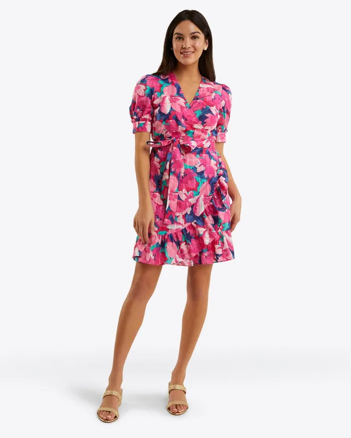 Draper James Reba Wrap Dress In Shadow Stripe Women Dresses