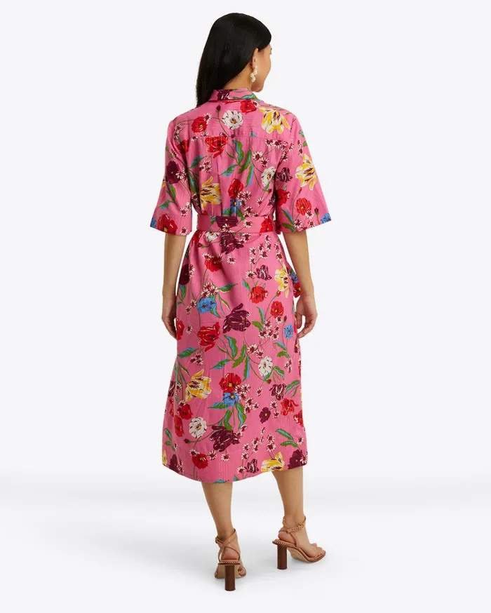 Draper James Riley Midi Shirtdress In Lurex Stripe Women Dresses
