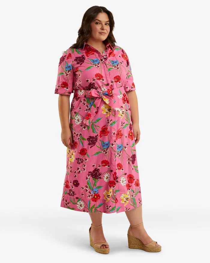 Draper James Riley Midi Shirtdress In Lurex Stripe Women Dresses