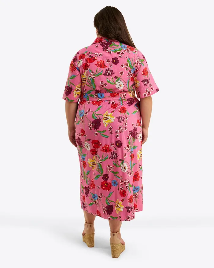 Draper James Riley Midi Shirtdress In Lurex Stripe Women Dresses