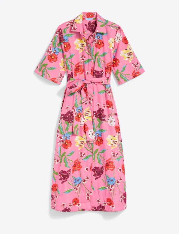 Draper James Riley Midi Shirtdress In Lurex Stripe Women Dresses