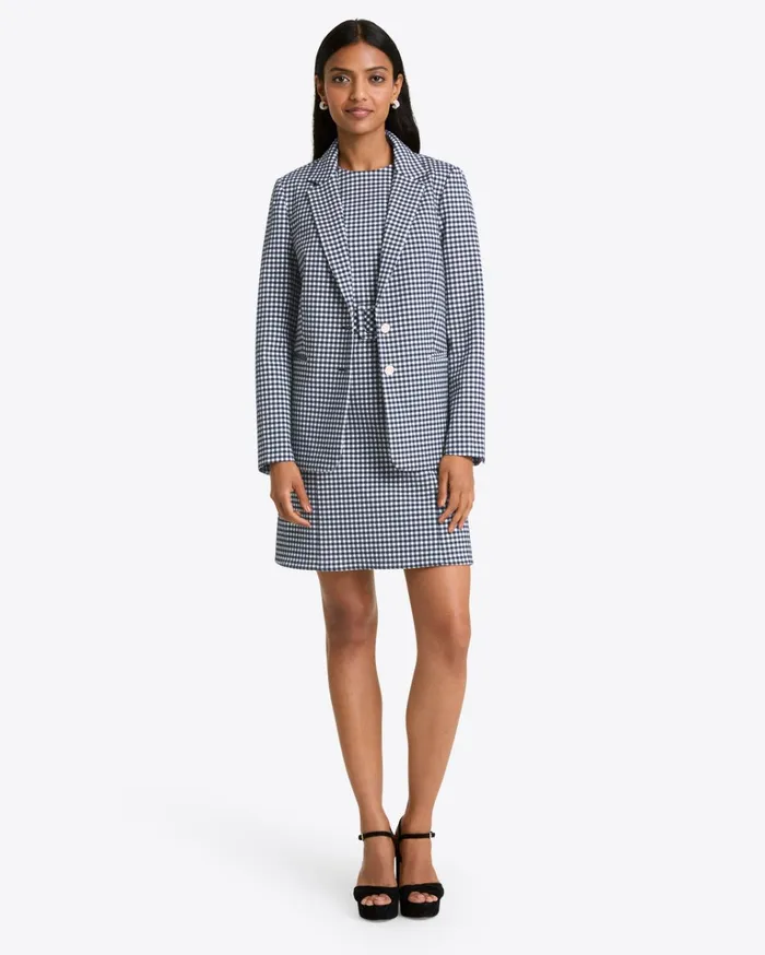Draper James Sadie Belted Shift Dress In Textured Gingham Women Dresses