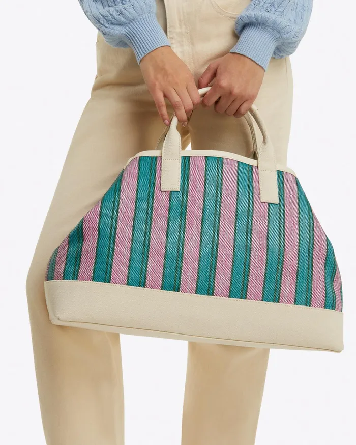 Draper James Stripe Canvas Tote Women Swim