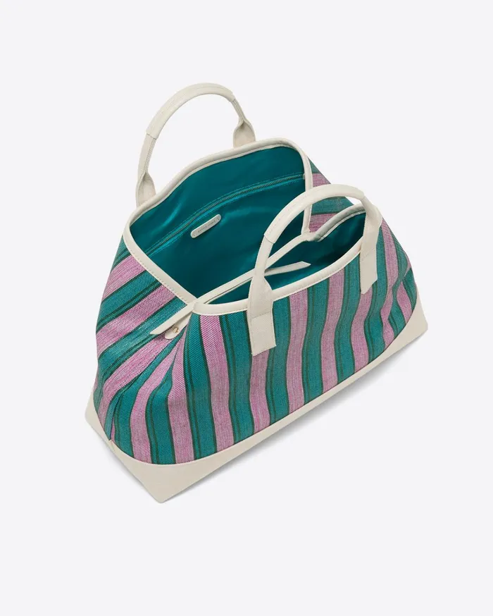 Draper James Stripe Canvas Tote Women Swim
