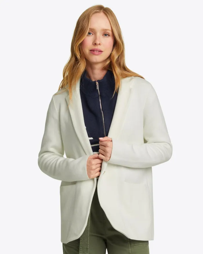 Draper James Sweater Knit Blazer In Magnolia White Women Sweaters