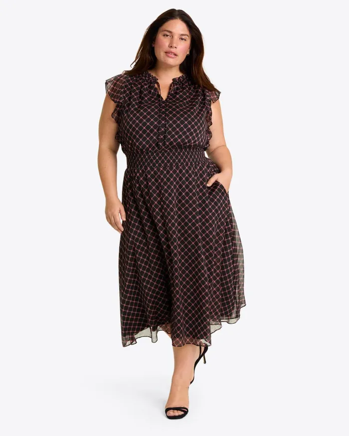 Draper James Tenille Dress In Crinkle Chiffon Women Dresses