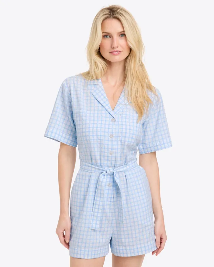 Draper James Tie Waist Romper Women Dresses
