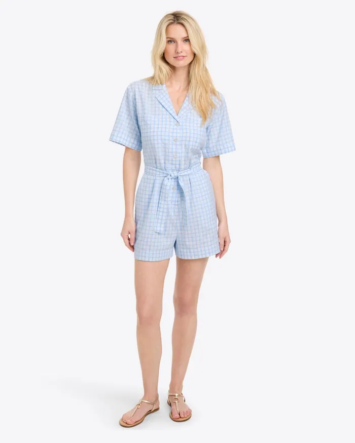 Draper James Tie Waist Romper Women Dresses