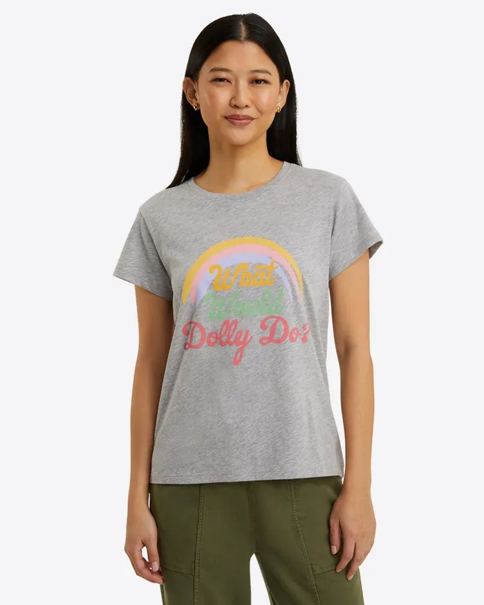 Draper James What Would Dolly Do Rainbow TShirt Women Tops