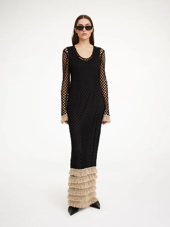 Dresses Women By Malene Birger Anae Crochet Maxi Dress Black