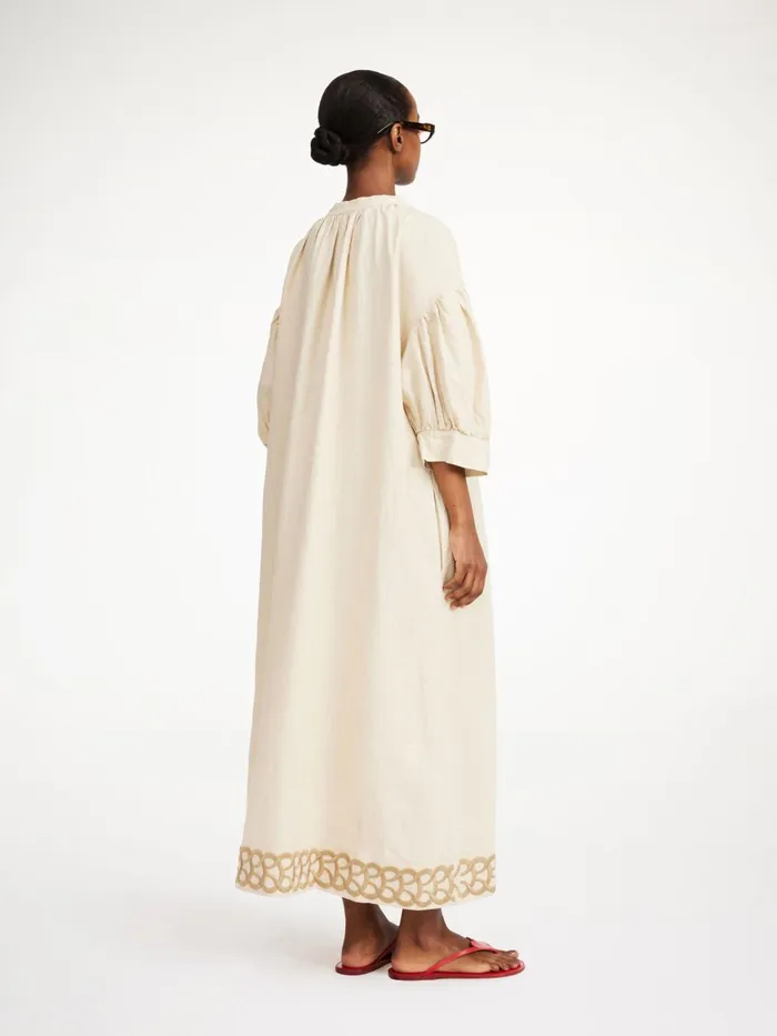 Dresses Women By Malene Birger Lydea Linen Maxi Dress Oyster Gray