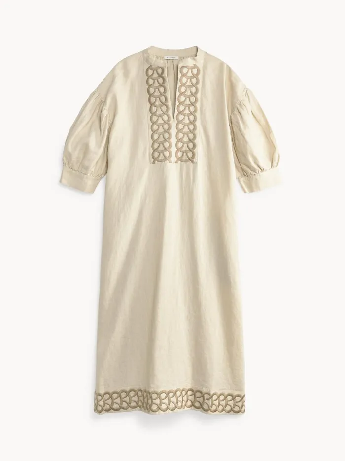 Dresses Women By Malene Birger Lydea Linen Maxi Dress Oyster Gray