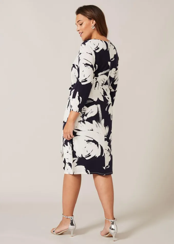 Drina Printed Dress Navyivory Women Phase Eight Knitwear