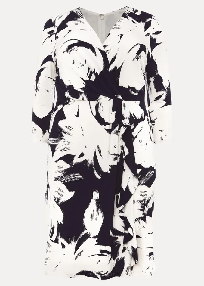 Drina Printed Dress Navyivory Women Phase Eight Knitwear