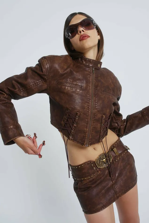 Easy Rider Faux Leather Micro Mini Skirt Black Women Jaded London Skirts