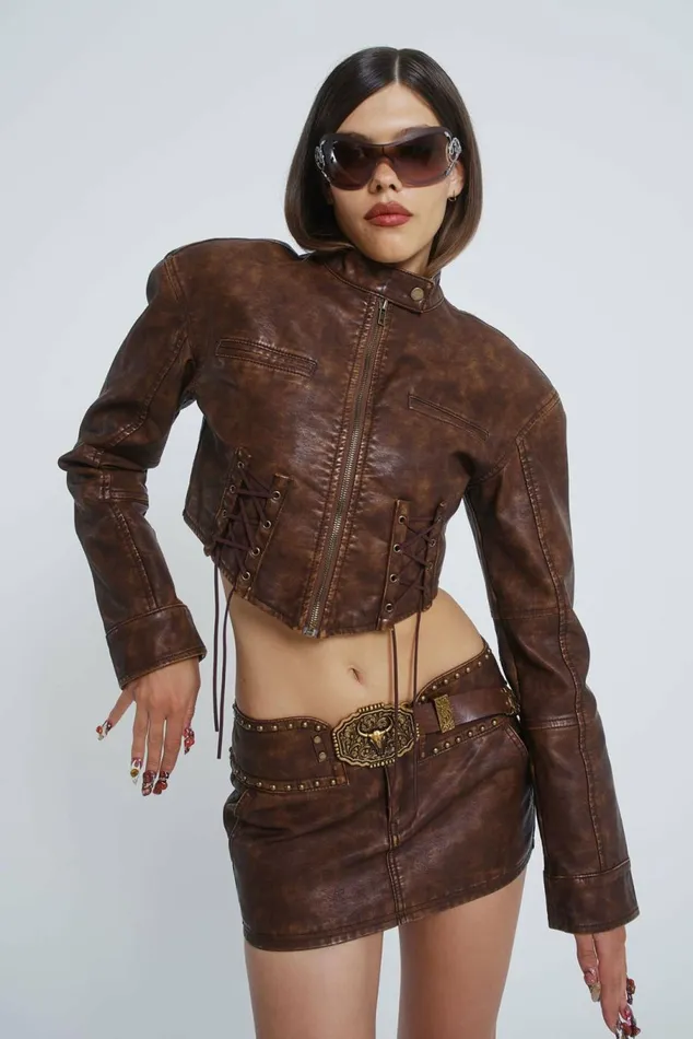 Easy Rider Faux Leather Micro Mini Skirt Black Women Jaded London Skirts