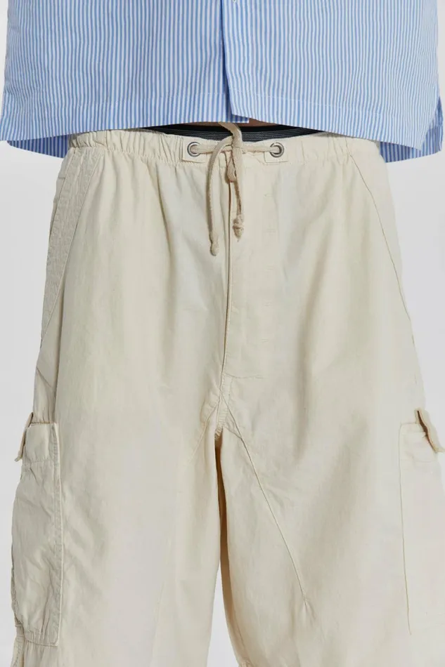 Ecru Parachute Cargo Shorts White Men Jaded London Shorts and Jorts Ecru Parachute Cargo Shorts White Men Jaded London Shorts and Jorts