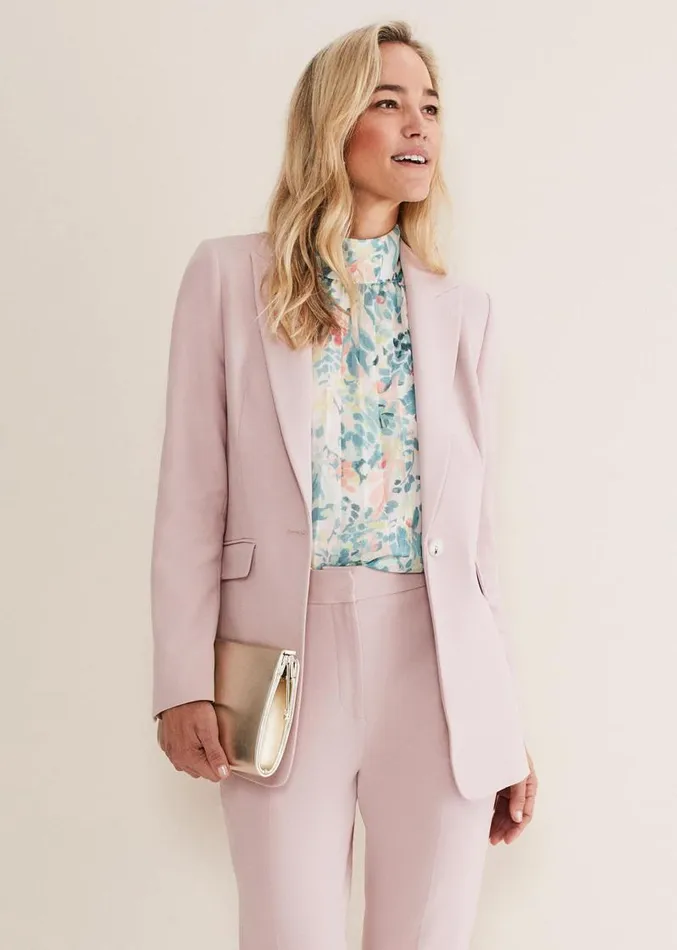 Eira Pink Blazer Pale Pink Women Phase Eight Jackets