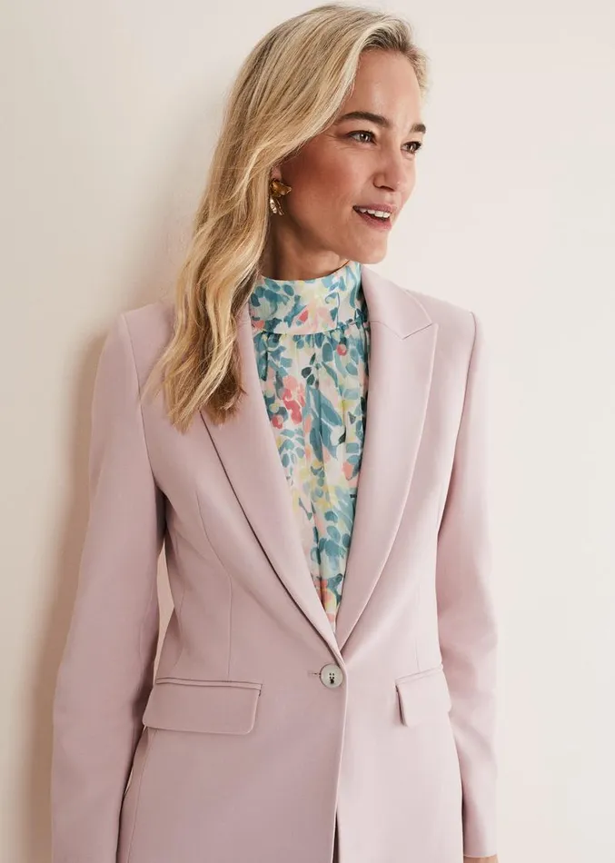 Eira Pink Blazer Pale Pink Women Phase Eight Jackets