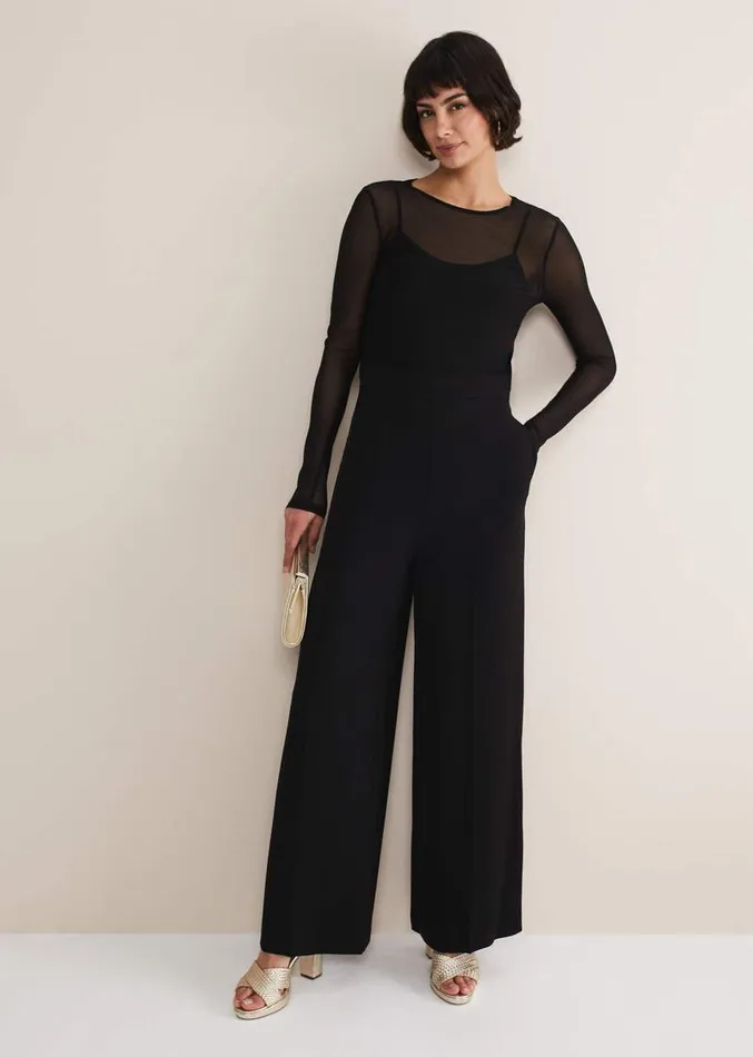 Eleena Black Mesh Top Black Women Phase Eight Tops and TShirts